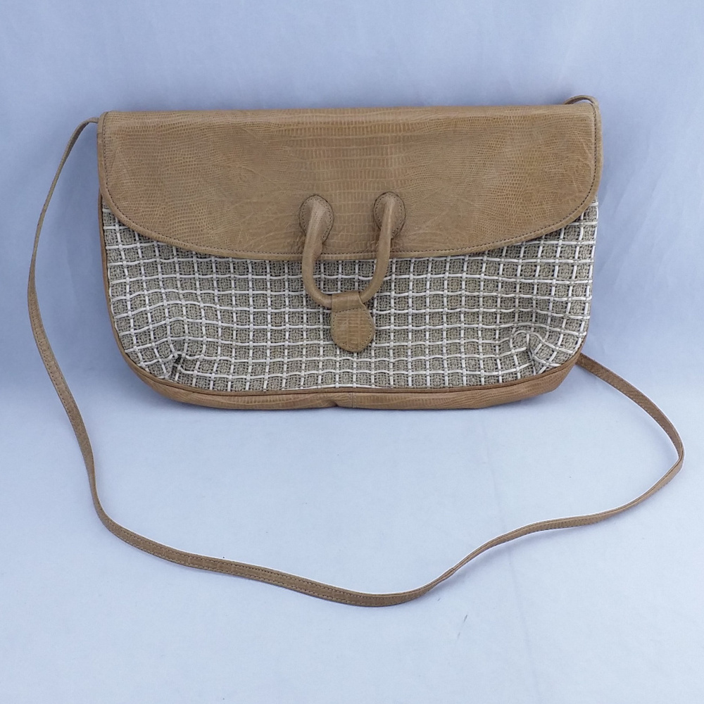 Susan Gail Bag Woven Snake Skin Leather Purse